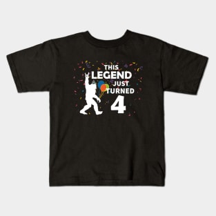 This legend just turned 4 a great birthday gift idea Kids T-Shirt